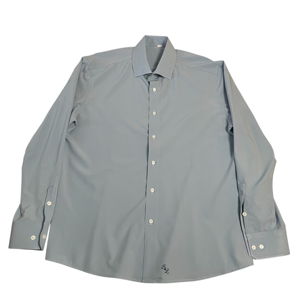 State & Liberty Dress Shirt Men’s 44 Blue Long Sleeve Button Up Performance